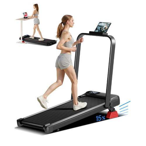 2.5HP Treadmill with 15% Incline, LED Display, and Lightweight Design