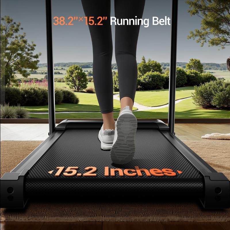 3.0 HP Folding Incline Treadmill with Handrails, LED Display, 300 lb Weight Capacity