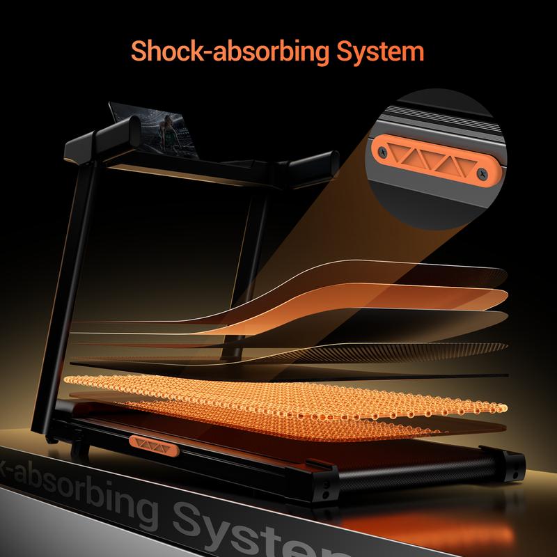 3.0 HP Folding Incline Treadmill with Handrails, LED Display, 300 lb Weight Capacity